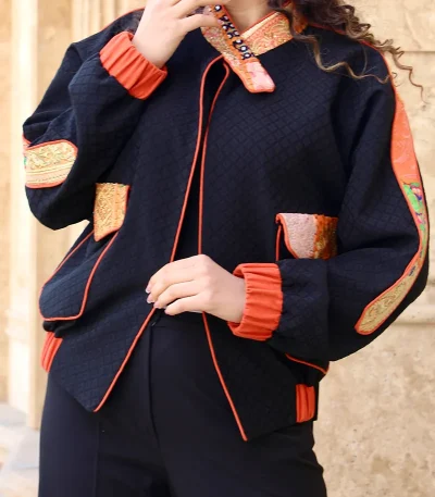 کت ژاکارد تکه دوزی