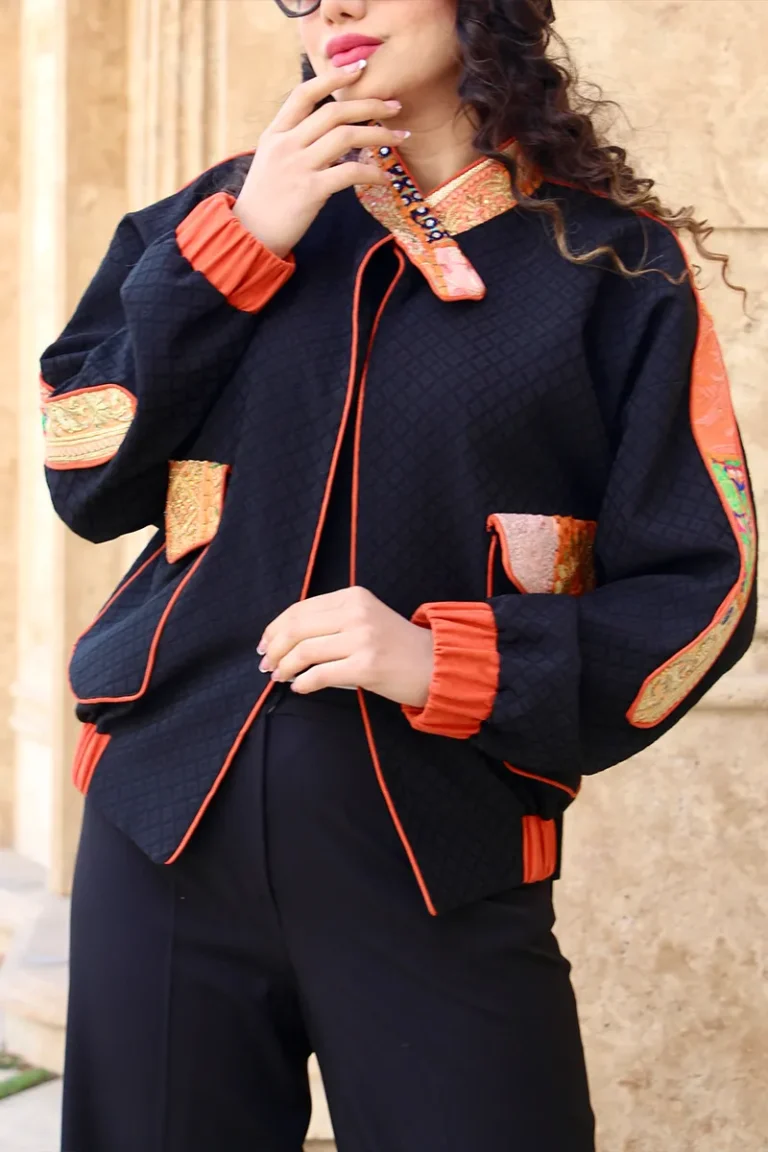 کت ژاکارد تکه دوزی